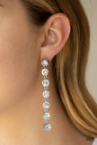 Paparazzi 🔆 Dazzling Debonair - White Post Earrings