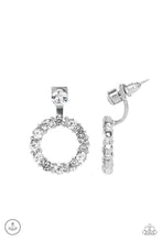 Load image into Gallery viewer, oak-sisters-jewelry-diamond-halo-white-post earrings-paparazzi-accessories-by-lisa
