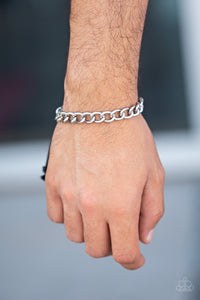 Paparazzi 🔆 Sideline - Silver Mens Bracelet