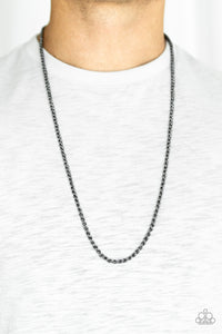 Paparazzi 🔆 Jump Street - Black Mens Necklace