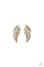 Load image into Gallery viewer, oak-sisters-jewelry-feathered-fortune-gold-post earrings-paparazzi-accessories-by-lisa
