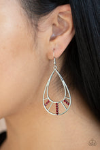 Load image into Gallery viewer, Paparazzi 🔆 Line Crossing Sparkle - Red Earrings
