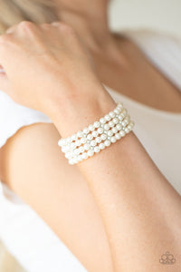 Paparazzi 🔆 Stacked To The Top - White Bracelet