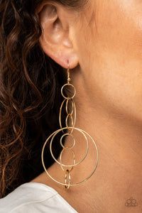 Paparazzi 🔆 Running Circles Around You - Gold Earrings