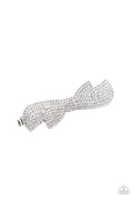 Load image into Gallery viewer, oak-sisters-jewelry-bow-your-top-twinkle-white-hair clip-paparazzi-accessories-by-lisa
