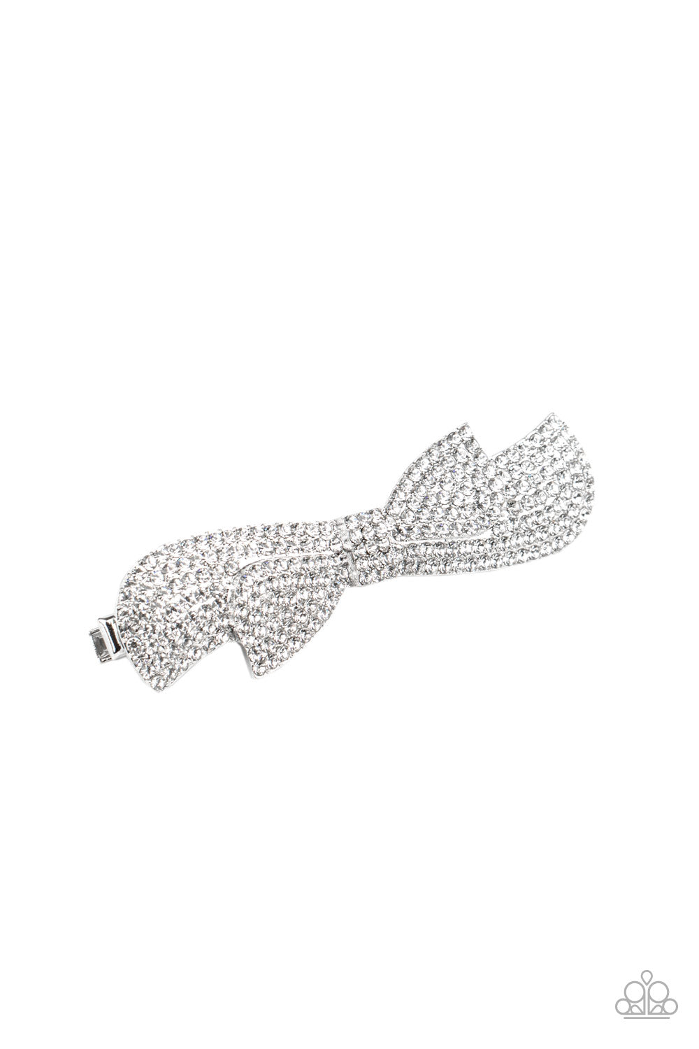 oak-sisters-jewelry-bow-your-top-twinkle-white-hair clip-paparazzi-accessories-by-lisa