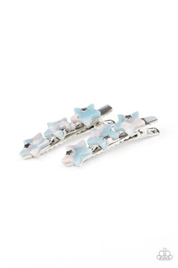 oak-sisters-jewelry-brightest-star-in-the-sky-blue-hair clip-paparazzi-accessories-by-lisa