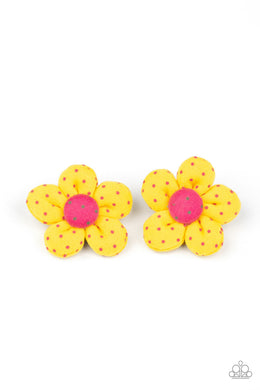 oak-sisters-jewelry-polka-dotted-delight-yellow-hair clip-paparazzi-accessories-by-lisa