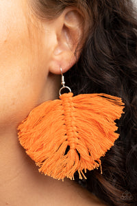 Paparazzi 🔆 Macrame Mamba - Orange Earrings