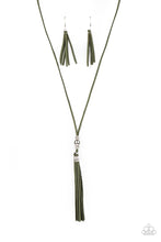 Load image into Gallery viewer, oak-sisters-jewelry-hold-my-tassel-green-necklace-paparazzi-accessories-by-lisa

