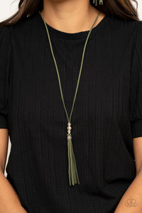 Paparazzi 🔆 Hold My Tassel - Green Necklace
