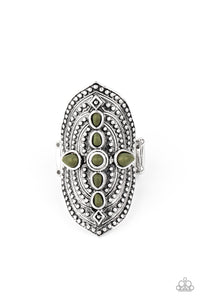 oak-sisters-jewelry-shield-in-place-green-ring-paparazzi-accessories-by-lisa