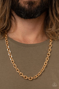 Paparazzi 🔆 Steel Trap - Gold Mens Necklace