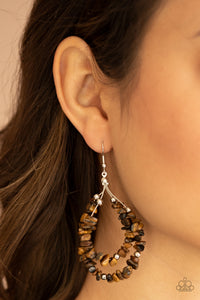 Paparazzi 🔆 Canyon Rock Art - Brown Earrings
