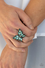 Load image into Gallery viewer, Paparazzi 🔆Fluttering Fashionista - Blue Ring
