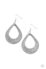 Load image into Gallery viewer, oak-sisters-jewelry-a-hot-mesh-silver-earrings-paparazzi-accessories-by-lisa
