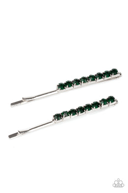 oak-sisters-jewelry-satisfactory-sparkle-green-hair clip-paparazzi-accessories-by-lisa