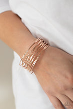 Load image into Gallery viewer, Paparazzi 🔆 Nerves of Steel - Rose Gold Bracelet
