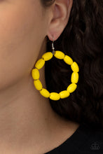 Load image into Gallery viewer, Paparazzi 🔆 Living The WOOD Life - Yellow Earrings
