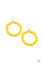 Load image into Gallery viewer, oak-sisters-jewelry-living-the-wood-life-yellow-earrings-paparazzi-accessories-by-lisa
