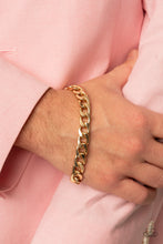 Load image into Gallery viewer, Paparazzi 🔆 Knock, Knock, KNOCKOUT - Gold Mens Bracelet
