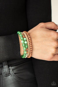 Paparazzi 🔆 Down HOMESPUN - Green Bracelet