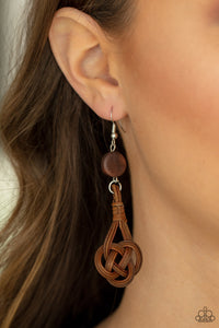 Paparazzi 🔆 Twisted Torrents - Brown Earrings