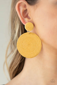 Paparazzi 🔆 Circulate The Room - Yellow Post Earrings