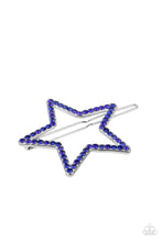 Load image into Gallery viewer, oak-sisters-jewelry-stellar-standout-blue-hair clip-paparazzi-accessories-by-lisa
