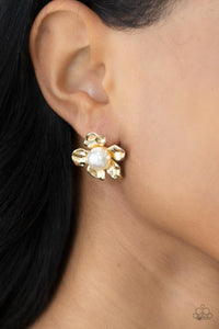 Paparazzi 🔆 Apple Blossom Pearls - Gold Post Earrings