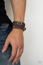 Load image into Gallery viewer, Paparazzi 🔆 Bronco Bustin Buckles - Brown Mens Bracelet
