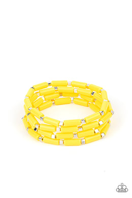 oak-sisters-jewelry-radiantly-retro-yellow-bracelet-paparazzi-accessories-by-lisa