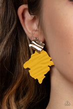Load image into Gallery viewer, Paparazzi 🔆 Crimped Couture - Yellow Post Earrings
