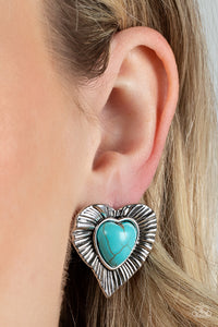 Paparazzi 🔆 Rustic Romance - Blue Post Earrings