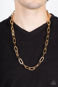 Paparazzi 🔆 Urban Quarterback - Gold Mens Necklace