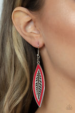 Load image into Gallery viewer, Paparazzi 🔆 Leather Lagoon - Red Earrings
