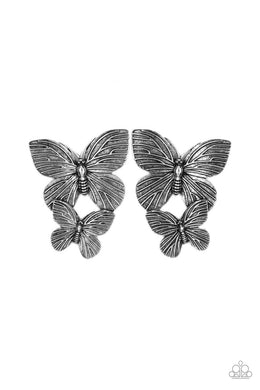 oak-sisters-jewelry-blushing-butterflies-silver-post earrings-paparazzi-accessories-by-lisa