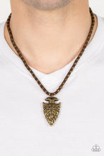 Load image into Gallery viewer, Paparazzi 🔆 Get Your ARROWHEAD in the Game - Brass Necklace
