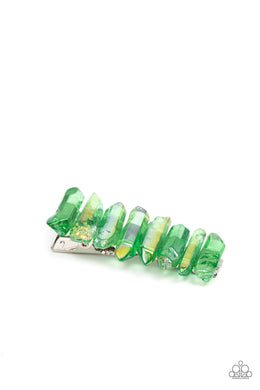 oak-sisters-jewelry-crystal-caves-green-hair clip-paparazzi-accessories-by-lisa