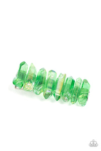 Paparazzi 🔆 Crystal Caves - Green Hair Clip