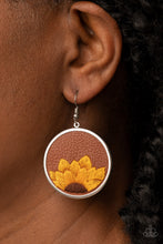 Load image into Gallery viewer, Paparazzi 🔆 Sun-Kissed Sunflowers - Brown Earrings
