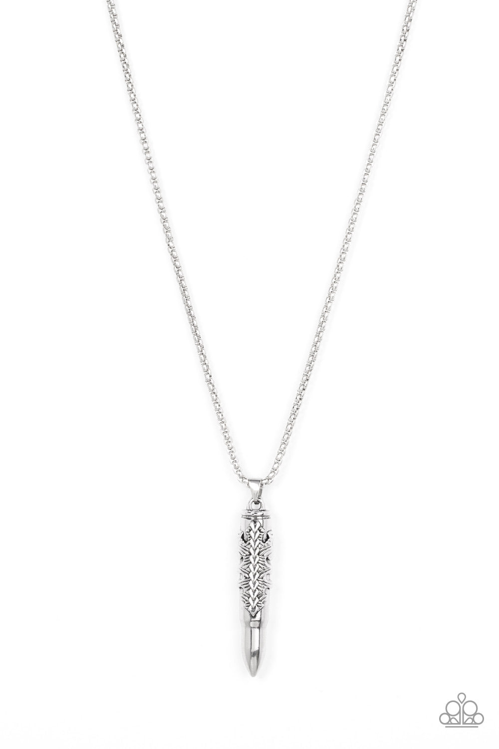 oak-sisters-jewelry-mysterious-marksman-silver-mens necklace-paparazzi-accessories-by-lisa