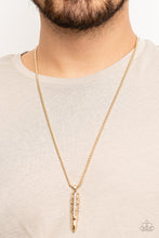 Load image into Gallery viewer, Paparazzi 🔆 Mysterious Marksman - Gold Mens Necklace
