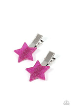 Load image into Gallery viewer, oak-sisters-jewelry-sparkly-star-chart-pink-hair clip-paparazzi-accessories-by-lisa
