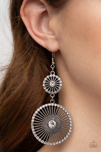 Paparazzi 🔆 Bring Down the WHEELHOUSE - White Earrings