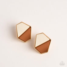 Load image into Gallery viewer, Paparazzi 🔆 Generically Geometric - Brown Post Earrings
