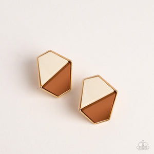 Paparazzi 🔆 Generically Geometric - Brown Post Earrings