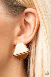 Paparazzi 🔆 Generically Geometric - Brown Post Earrings