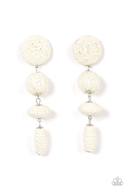 oak-sisters-jewelry-twine-tango-white-post earrings-paparazzi-accessories-by-lisa