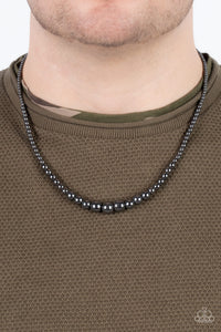 Paparazzi 🔆 Beg, Borrow, or STEEL - Black Mens Necklace